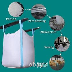 10 Pack Heavy-Duty FIBC Bulk Bags 1.5 Ton, 3300lbs Capacity, 35 x 35 x 43
