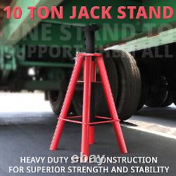 10 Ton(20000lbs) 28- 47.5 Heavy Duty Steel Pin-Type Trucks Trailers Jack Stand