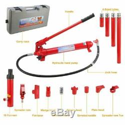 10 Ton Capacity Porta Power Hydraulic Bottle Jack Ram Pump Auto Repair Tool Kit