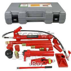 10 Ton Capacity Porta Power Hydraulic Jack Ram Pump Body Frame Repair Tool Kit