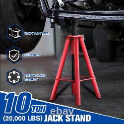 10 Ton Pin-Type Heavy Duty Steel Jack Stands 20,000 lbs Capacity Max 47.5 Lift