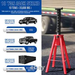 10 Ton Pin-Type Heavy Duty Steel Jack Stands 20,000 lbs Capacity Max 47.5 Lift