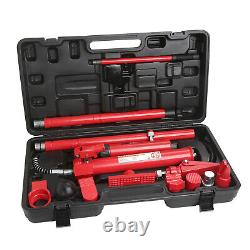 10 Ton Porta Power Hydraulic Jack Auto Body Frame Repair Kit Lift Ram Heavy Duty