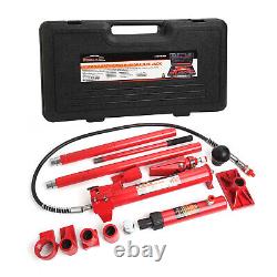 10 Ton Porta Power Hydraulic Jack Auto Body Frame Repair Kit Lift Ram Heavy Duty