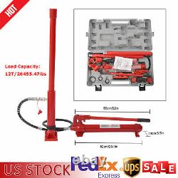 12 Ton Heavy Duty Porta Power Hydraulic Jack Auto Body Frame Repair Kit Lift Ram