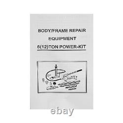12 Ton Heavy-Duty Porta Power Hydraulic Jack Auto Body Frame Repair Kit Lift Ram