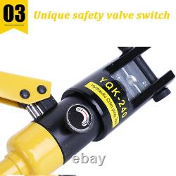 12 Ton Hydraulic Wire Battery Cable Lug Terminal Crimper Crimping Tool with Case