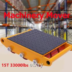 15Ton Heavy Duty Machine Dolly Skate Machinery Roller Mover Cargo Trolley33000lb