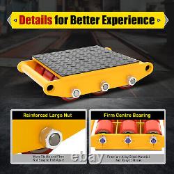 15 Ton Heavy Duty Machine Dolly Skate Machinery Roller Mover Cargo Trolley