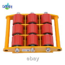 15 Ton Heavy Duty Machine Dolly Skate Machinery Roller Mover Cargo Trolley NEW