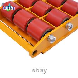 15 Ton Heavy Duty Machine Dolly Skate Machinery Roller Mover Cargo Trolley NEW