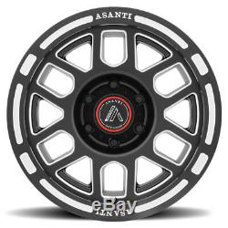 17 Wheels Rims Matte Black 8x165.1 8x6.5 17x8 Asanti XD Moto Fuel Grid