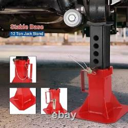 1 Pair 12 Ton (26,400 Lb)Capacity Heavy Duty Pin Type Professional Car Jack Red