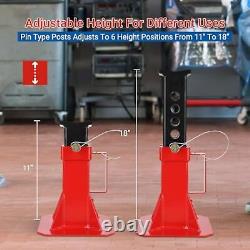 1 Pair 12 Ton (26,400 Lb)Capacity Heavy Duty Pin Type Professional Car Jack Red
