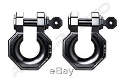 1 Pair 3/4 Black 5.0 Ton Aluminum D-Ring Bow Shackle Heavy Duty Off road ATV RV