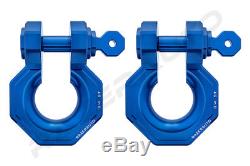 1 Pair 3/4 Blue 5.0 Ton Aluminum D-Ring Bow Shackle Heavy Duty Offroad ATV RV