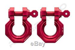 1 Pair 3/4 RED 5.0 Ton Aluminum D-Ring Bow Shackle Heavy Duty Offroad ATV RV