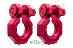 1 Pair 3/4 RED 5.0 Ton Aluminum D-Ring Bow Shackle Heavy Duty Offroad ATV RV