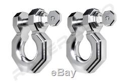 1 Pair 3/4 Silver 5.0 Ton Aluminum D-Ring Bow Shackle Heavy Duty Offroad ATV RV