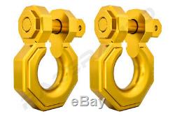 1 Pair 3/4 Yellow 5.0 Ton Aluminum D-Ring Bow Shackle Heavy Duty Offroad ATV RV