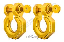 1 Pair 3/4 Yellow 5.0 Ton Aluminum D-Ring Bow Shackle Heavy Duty Offroad ATV RV