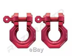 1 Set 3/4 Large Red 5.0 Ton Aluminum D Ring Anchor Bow Shackle Heavy Duty Jeep