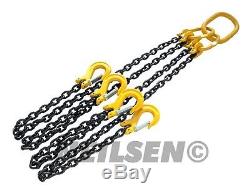 2M Hooks Heavy Duty Lifting Chain Sling 4 Ton With 4 Legs CE Approved Garage