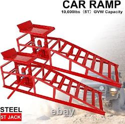 2PCS Auto Car Service Ramps Lifts Heavy Duty Hydraulic Lift Repair Frame 10Ton