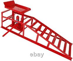 2PCS Auto Car Service Ramps Lifts Heavy Duty Hydraulic Lift Repair Frame 10Ton