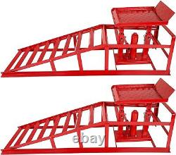 2PCS Auto Car Service Ramps Lifts Heavy Duty Hydraulic Lift Repair Frame 10Ton