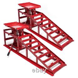 2PCS Auto Car Truck Service Ramp Lift Car Jack Hydraulic Lift Heavy Duty 2Ton