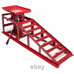 2PCS Auto Car Truck Service Ramp Lift Car Jack Hydraulic Lift Heavy Duty 2Ton