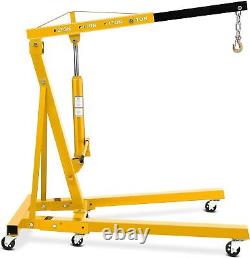 2Ton Folding Engine Hoist Heavy-Duty Steel Hydraulic Crane Lift 4400LBS Capacity