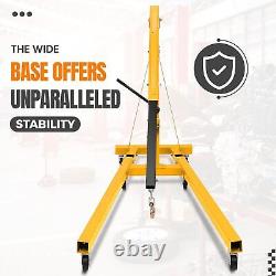 2Ton Folding Engine Hoist Heavy-Duty Steel Hydraulic Crane Lift 4400LBS Capacity