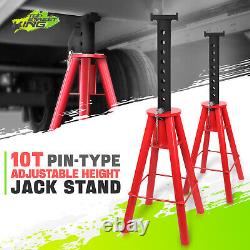 2X Heavy Duty Steel 10Ton (20000lbs) Capacity Pin-Type Jack Stand 28-47.5 Lift