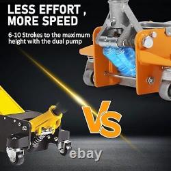 2.5 Ton Heavy-Duty Steel Racing Floor Jack Dual Pistons Quick Pump Ultra-Light