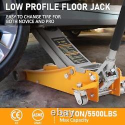 2.5 Ton Heavy-Duty Steel Racing Floor Jack Dual Pistons Quick Pump Ultra-Light
