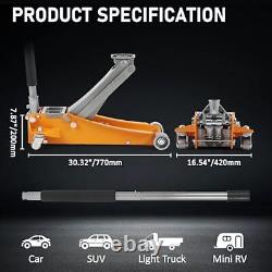 2.5 Ton Heavy-Duty Steel Racing Floor Jack Dual Pistons Quick Pump Ultra-Light