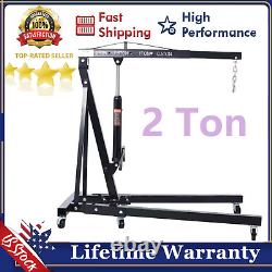 2 TON Heavy Duty Steel Folding Hydraulic Engine Hoist Crane Cherry Picker Shop