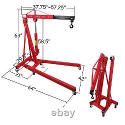 2 TON Red 4400lb Heavy Duty Engine Motor Hoist Cherry Picker Shop Crane Lift