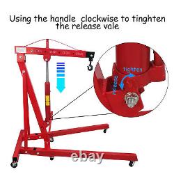 2 TON Red 4400lb Heavy Duty Engine Motor Hoist Cherry Picker Shop Crane Lift