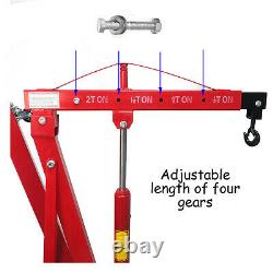 2 TON Red 4400lb Heavy Duty Engine Motor Hoist Cherry Picker Shop Crane Lift