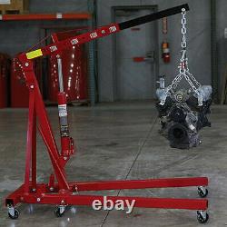 2 Ton 4400lb Heavy Duty Engine Motor Hoist Cherry Picker Shop Crane Lift Tool US