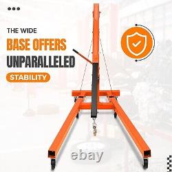 2 Ton Folding Hydraulic Engine Hoist Crane Lift 4400 LBS Capacity Heavy-Duty