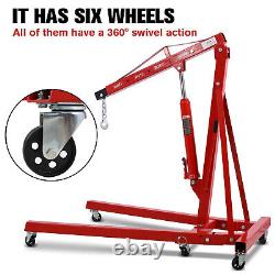 2 Ton Heavy Duty Folding Engine Hoist, Cherry Picker Shop Crane Hoist Lift NEW