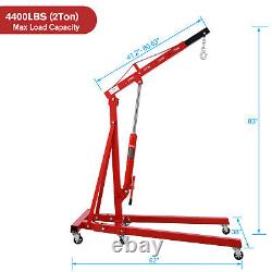 2 Ton Heavy Duty Folding Engine Hoist, Cherry Picker Shop Crane Hoist Lift NEW
