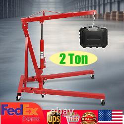 2 Ton Heavy Duty Folding Engine Hoist Cherry Picker Shop Crane Hoist Lifter