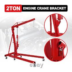 2 Ton Heavy Duty Folding Engine Hoist Cherry Picker Shop Crane Hoist Lifter