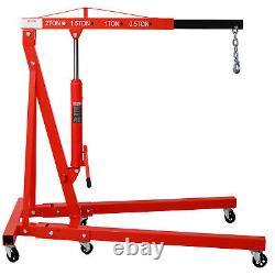 2 Ton Heavy Duty Folding Engine Hoist Cherry Picker Shop Crane Lifter Red Steel
