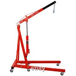 2 Ton Heavy Duty Folding Engine Hoist Cherry Picker Shop Crane Lifter Red Steel
